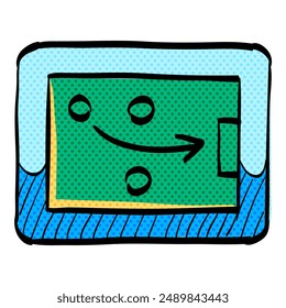 Strategy game halftone icon hand drawn color vector illustration