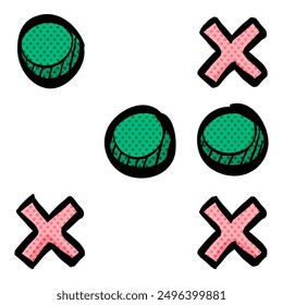 Strategy game halftone icon hand drawn color vector illustration