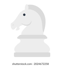 Strategy game icon, flat design of chess knight