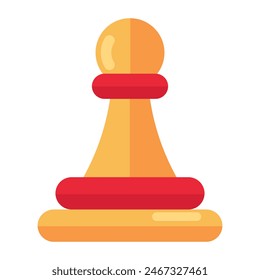 Strategy game icon, flat design of chess rook