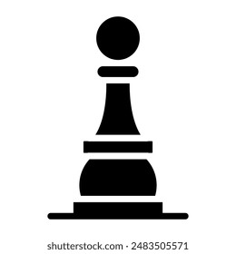 Strategy game icon, flat design of chess pawn