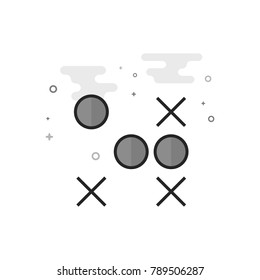 Strategy game icon in flat outlined grayscale style. Vector illustration.