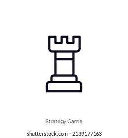 Strategy Game icon. Outline style icon design isolated on white background