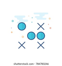 Strategy game icon in outlined flat color style. Vector illustration.