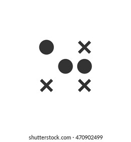 Strategy game icon in single color. Playing planning mental tactic steps