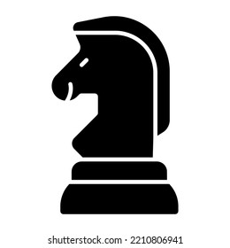 Strategy Game Icon, Solid Design Of Chess Knight