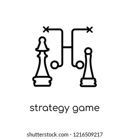 strategy game icon. Trendy modern flat linear vector strategy game icon on white background from thin line Strategy 50 collection, outline vector illustration
