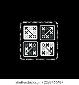 strategy game logo design in black and white color