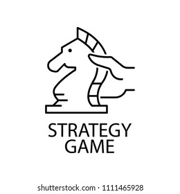 strategy game outline icon. Element of gaming outline icon for mobile concept and web apps. Thin line strategy game outline icon can be used for web and mobile on white background