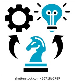 Strategy Glyph Blue Icon Vector Illustration