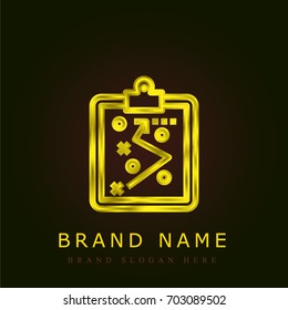 Strategy golden metallic logo