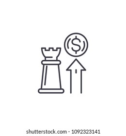 Strategy of growth linear icon concept. Strategy of growth line vector sign, symbol, illustration.