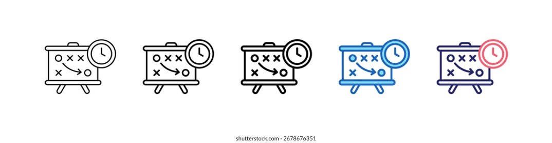 Strategy Icon In 5 Different Styles Set Collection.