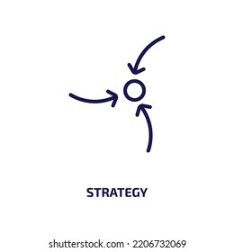 strategy icon from army and war collection. Thin linear strategy, business, management outline icon isolated on white background. Line vector strategy sign, symbol for web and mobile