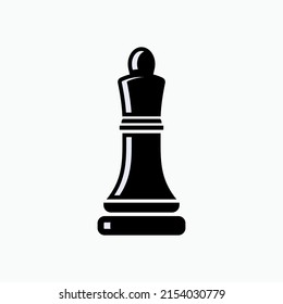 Strategy Icon. Bishop on Chess Games, Tactical Symbol - Vector.