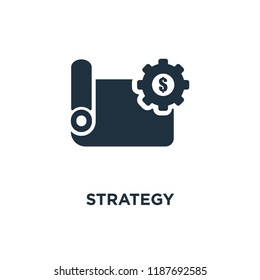 Strategy icon. Black filled vector illustration. Strategy symbol on white background. Can be used in web and mobile.
