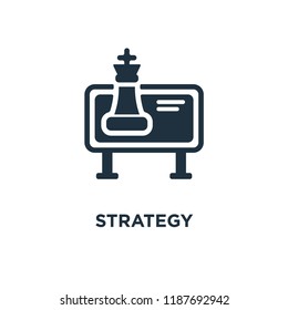 Strategy icon. Black filled vector illustration. Strategy symbol on white background. Can be used in web and mobile.
