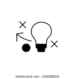 Strategy Icon in black flat glyph, filled style isolated on white background