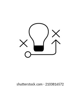 Strategy Icon in black flat glyph, filled style isolated on white background