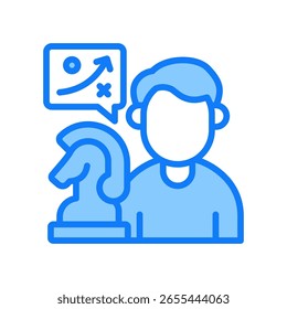 Icono de estrategia Ilustración vectorial azul