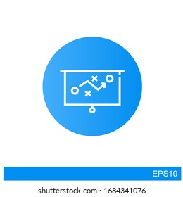 strategy icon with circular images, crosses and arrows. vector illustration