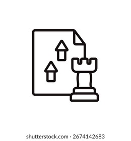 colección de icono de estrategia. Estilo de diseño con fondo