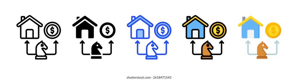 Strategy Icon Collection With Multiple Styles