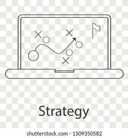 Strategy icon concept on transparency background. Business leadership idea design. Line vector illustration use for your project.