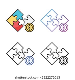 Strategy icon design in four variation color