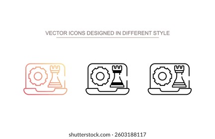 Strategy icon design with white background stock illustration
