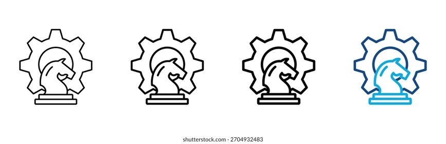 Strategy Icon Different Style Outline Collection Set Vector Illustration