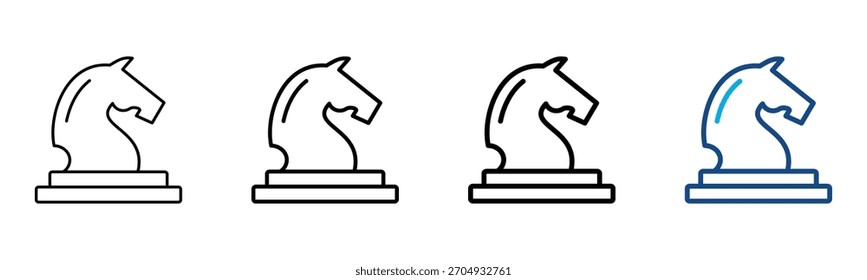 Conjunto de Colección de contorno de estilo diferente de icono de estrategia Ilustración vectorial
