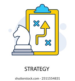 Strategy icon with editable stroke. Strategic planning, business strategy, corporate