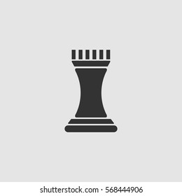 Strategy icon flat. Black pictogram on grey background. Vector illustration symbol
