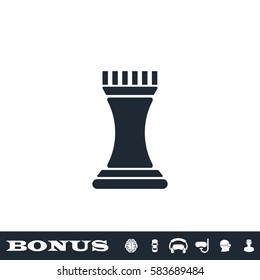Strategy icon flat. Black pictogram on white background. Vector illustration symbol and bonus button