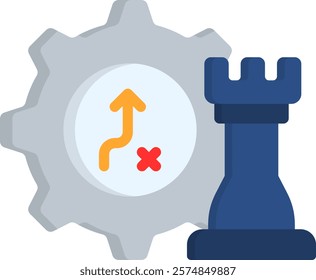 Strategy Icon Flat Vector Illustration