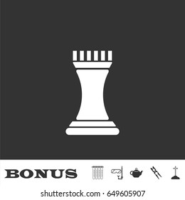 Strategy icon flat. White pictogram on black background. Vector illustration symbol and bonus icons