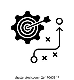 Ilustración vectorial de glifo de icono de estrategia