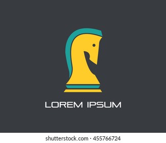 Strategy Icon Horse Chess Logo Vector 