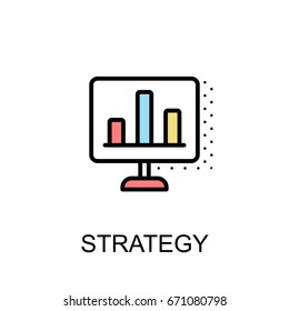 Strategy icon isolated background with illustration design.vector