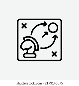  Strategiesymbol, isolierter Business Tutor-Umrisssymbol auf hellgrauem Hintergrund, ideal für Website, Blog, Logo, Grafikdesign, soziale Medien, UI, mobile App