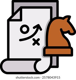 Strategy Icon Lineal Color Vector Illustration