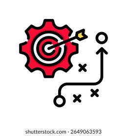 Icono de estrategia Ilustración vectorial de color lineal
