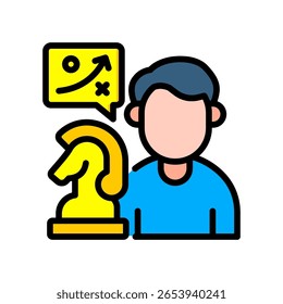 Strategy Icon Lineal Color Vector Illustration