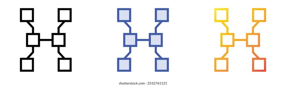 strategy icon. Linear, Blue Fill and Gradient Style Design Isolated On White Background