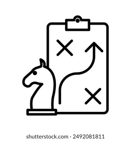 strategy icon linear logo mark in black and white