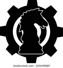 Strategy icon on white background.Chess horse startup sign. flat style.