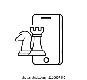 Strategy, icon. online chess game. editable vector.
