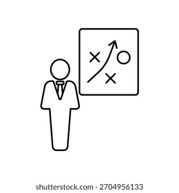 Strategie Symbol Kontur editierbare Kontur Linie Zeichnen eps.