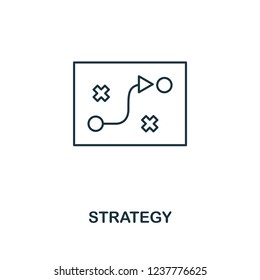 Strategy icon. Outline style thin design from business icons collection. Pixel perfect simple pictogram strategy icon for UX and UI